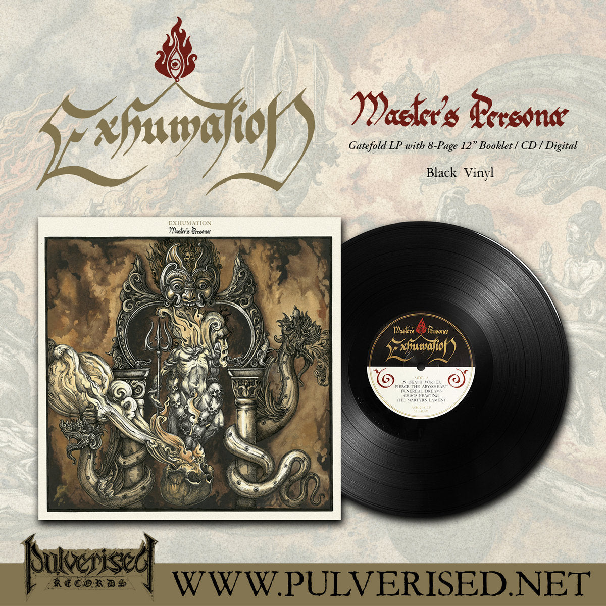 EXHUMATION "Master’s Personae" 12" - Black Vinyl