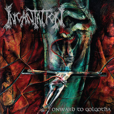 Incantation "Onward to Golgotha" 12" Tri Color Striped with Splatter