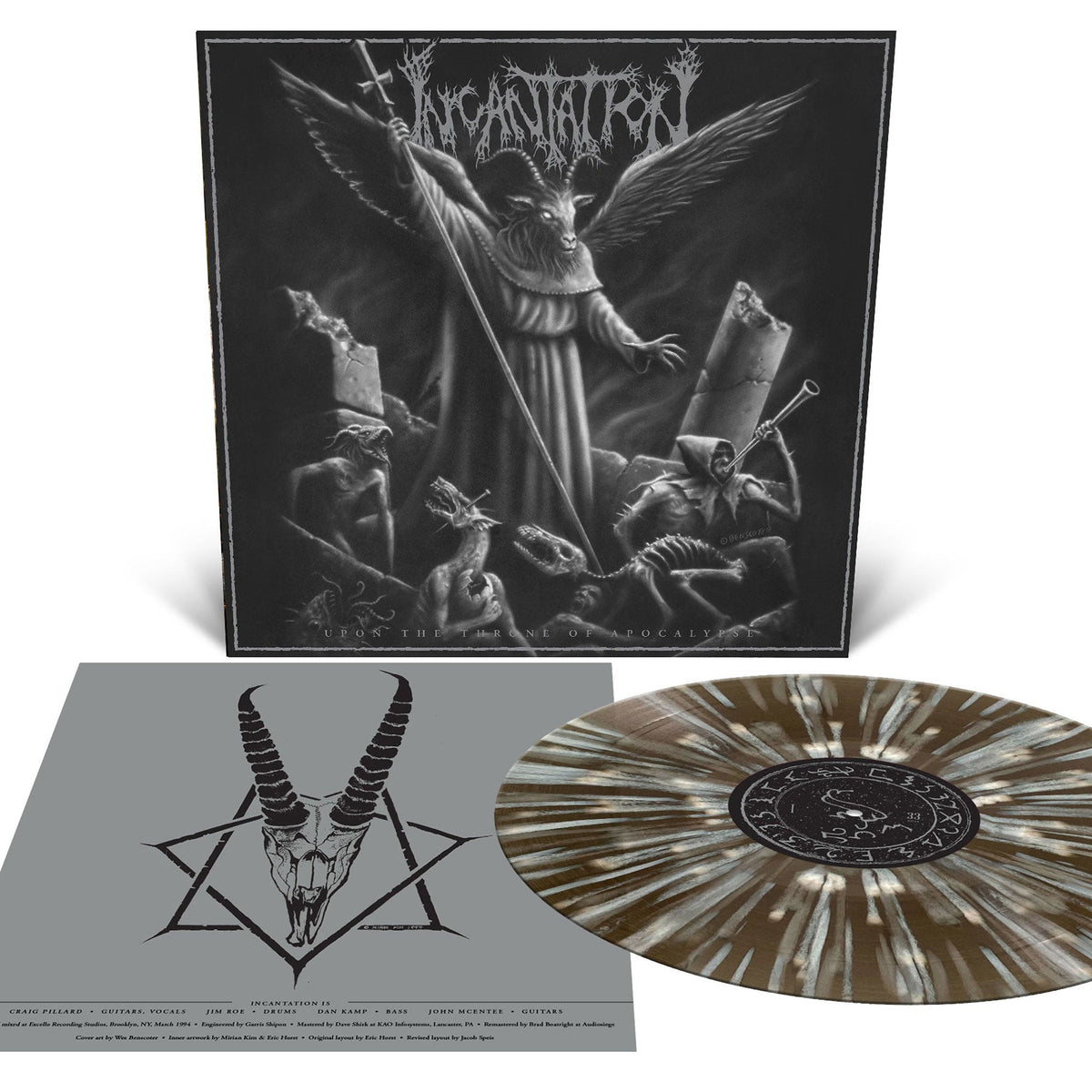 Incantation "Upon the Throne of Apocalypse (Reissue)" 12"  Black Ice with Splatter