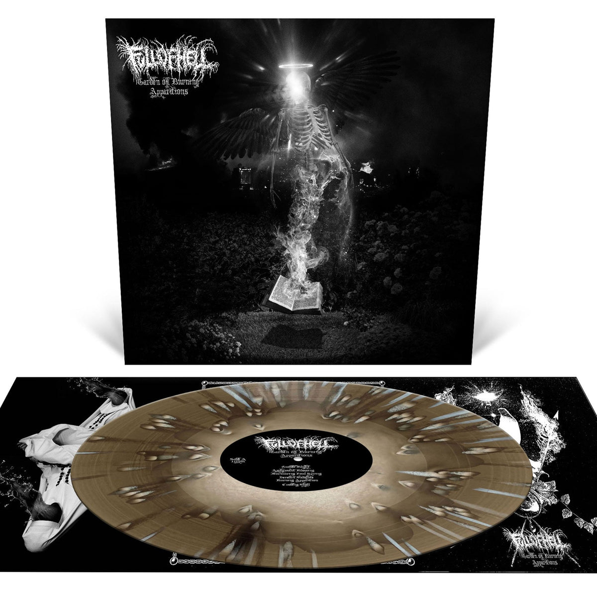 Full of Hell "Garden of Burning Apparitions" 12" White Inside Black Ice with Splatter