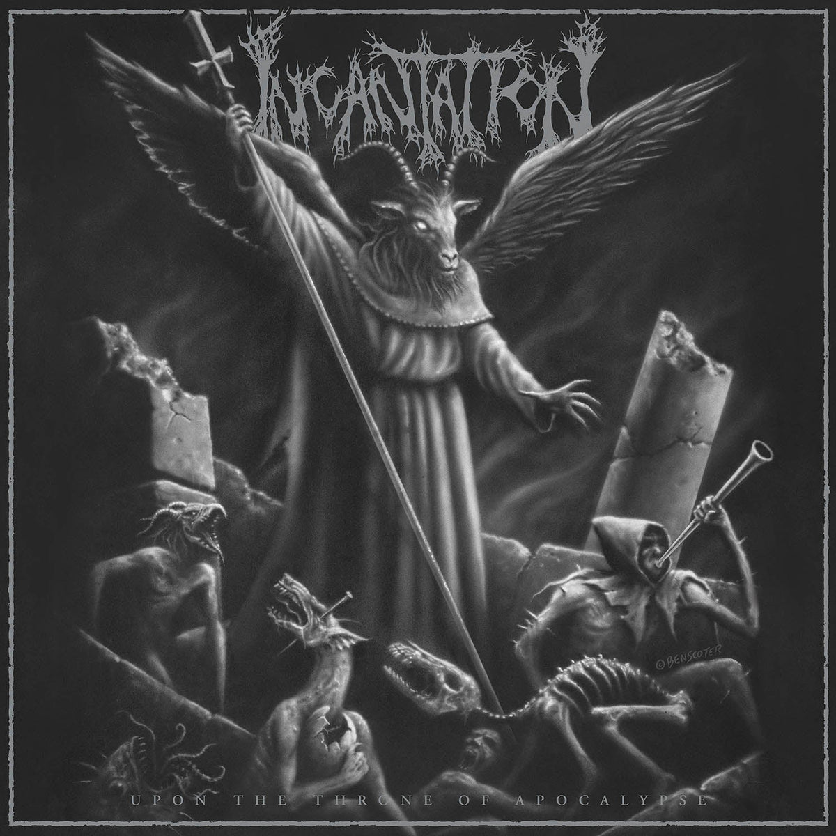 Incantation "Upon the Throne of Apocalypse (Reissue)" 12"  Black Ice with Splatter